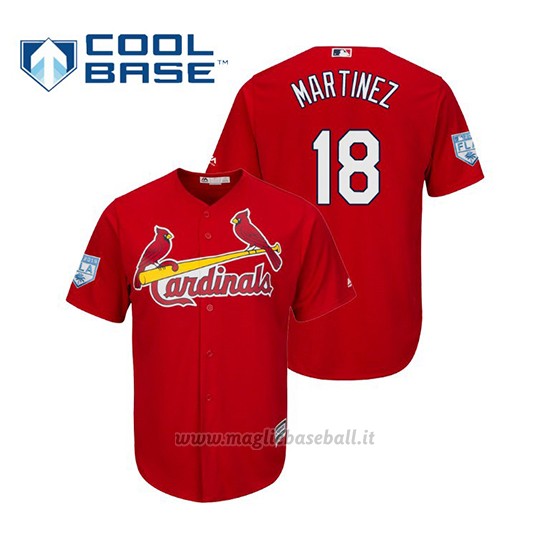 Maglia Baseball Uomo St. Louis Cardinals Carlos Martinez Cool Base Entrenamiento De Primavera 2019 Rosso